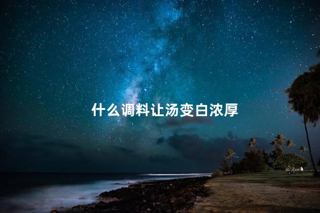 什么调料让汤变白浓厚