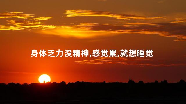 身体乏力没精神,感觉累,就想睡觉