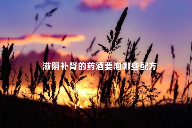 滋阴补肾的药酒要泡哪些配方