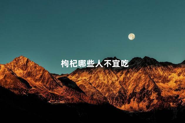 枸杞哪些人不宜吃