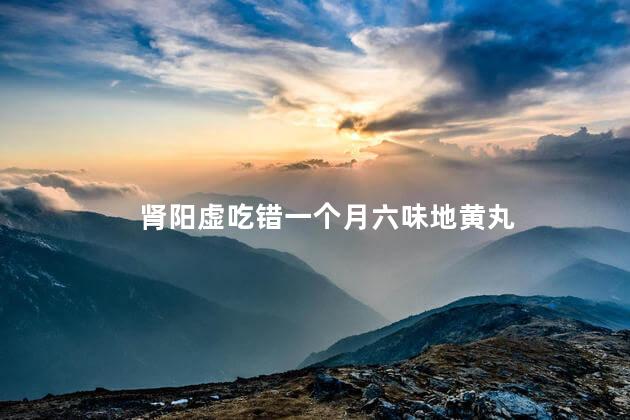 肾阳虚吃错一个月六味地黄丸