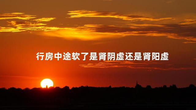 行房中途软了是肾阴虚还是肾阳虚