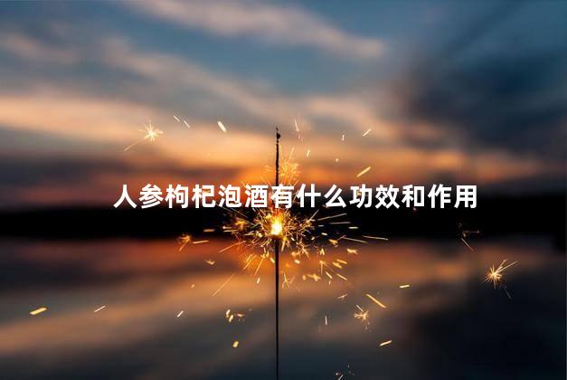 人参枸杞泡酒有什么功效和作用