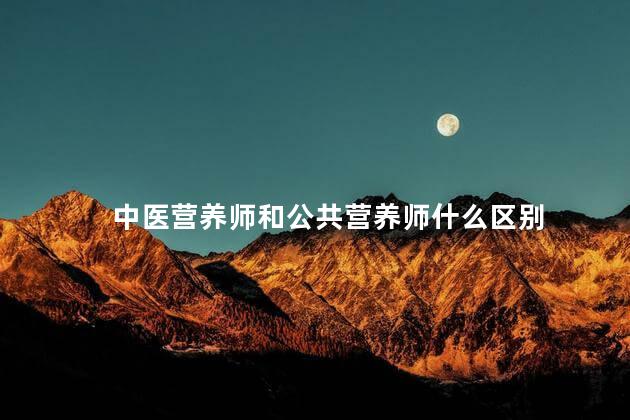 中医营养师和公共营养师什么区别