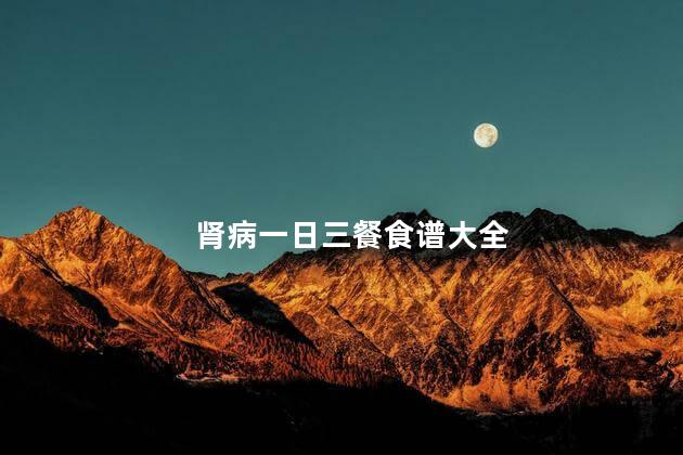 肾病一日三餐食谱大全