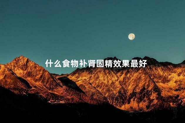 什么食物补肾固精效果最好