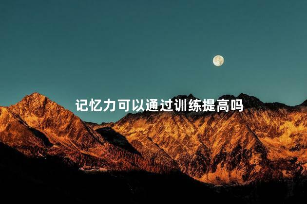 记忆力可以通过训练提高吗