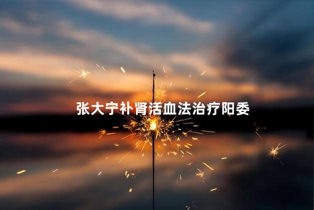 张大宁补肾活血法治疗阳委