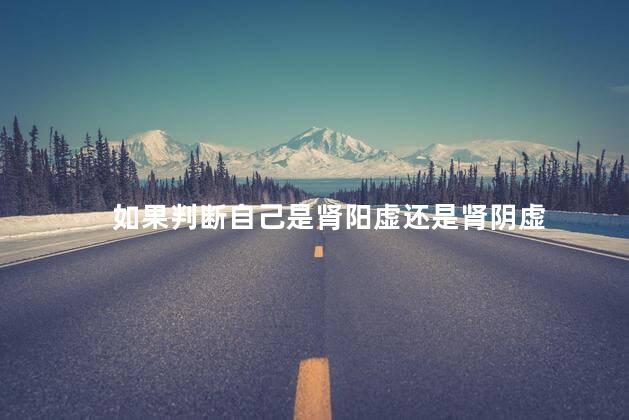 如果判断自己是肾阳虚还是肾阴虚