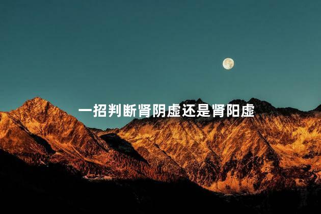 一招判断肾阴虚还是肾阳虚