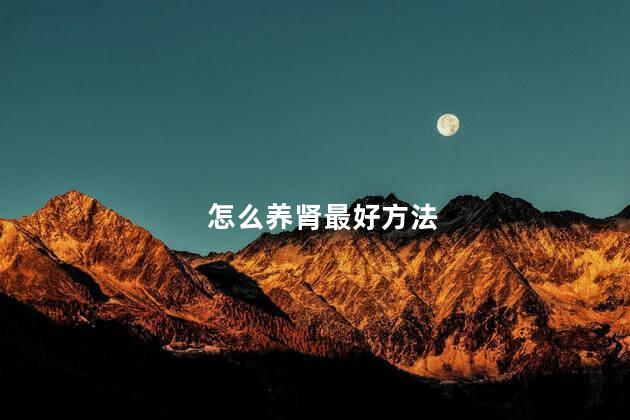 怎么养肾最好方法