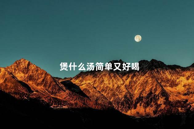 煲什么汤简单又好喝